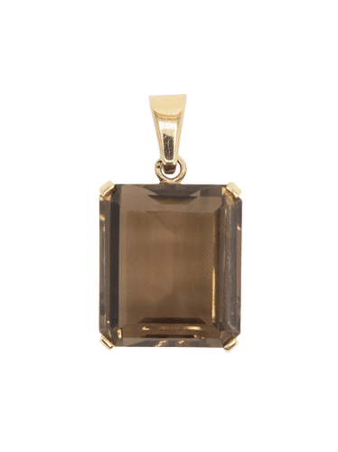 Pendentif VASSORT Pendentif or jaune quartz fumé 40 carats 58 Facettes 1190.9