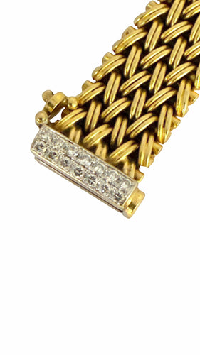 Bracelet Bracelet ancien en or jaune 18 carats et diamants 58 Facettes