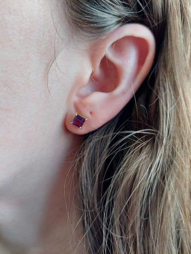 Boucles d'oreilles CLOUS AMÉTHYSTES 58 Facettes 086461