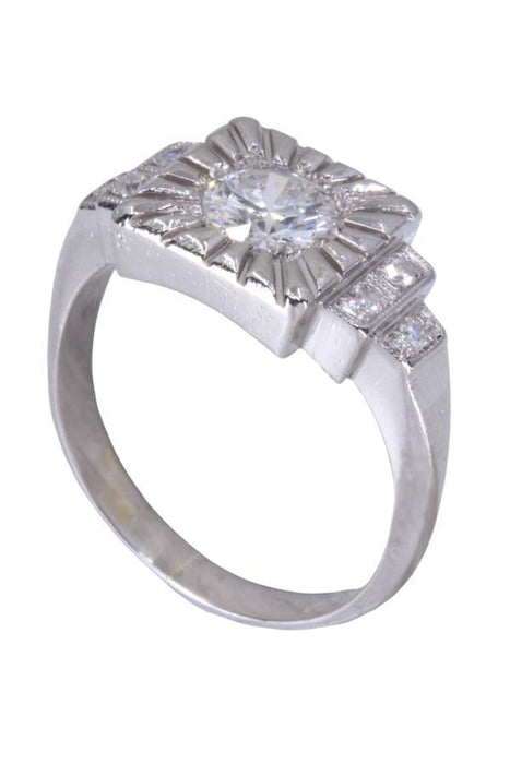 Platina art-deco diamanten ring