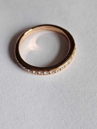 Bague 53 Hulchi Belluni - Alliance or rose et diamants 58 Facettes 96148s-RW