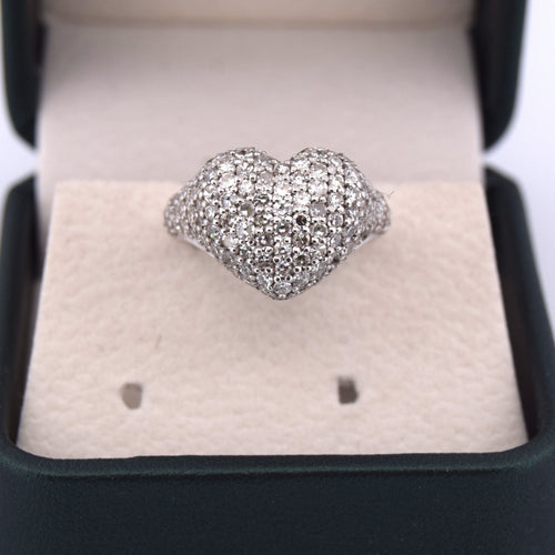 Bague 54 Bague en forme de cœur en diamant 58 Facettes