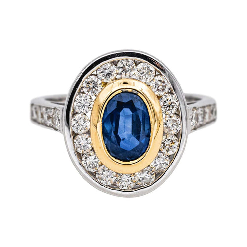 Bague 53 Bague Pompadour  Or blanc, Or jaune Saphir, Diamant 58 Facettes 4801589CN