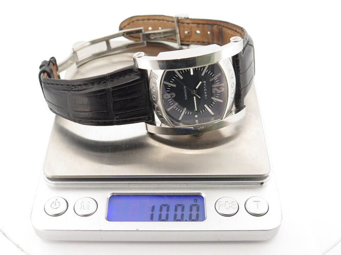 Montre montre BULGARI assioma aa48s 48mm acier bracelet croco automatique 58 Facettes 270919