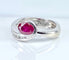 Bague 53 Bague or blanc rubis diamants 58 Facettes AB645