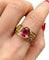 Bague 56 Bague Art Nouveau or jaune et tourmaline rose 58 Facettes