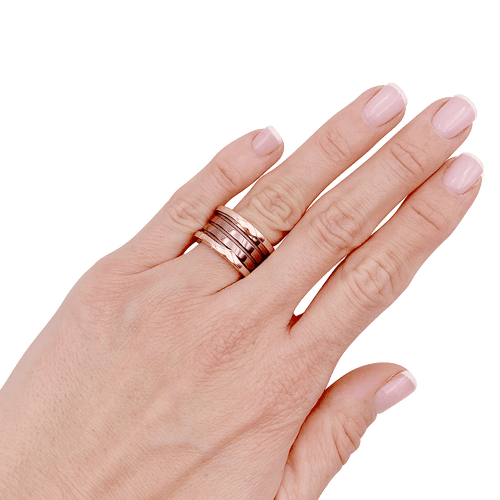 Bague 50 Bague Bulgari, "B.Zero1", or rose, cermet. 58 Facettes 34806