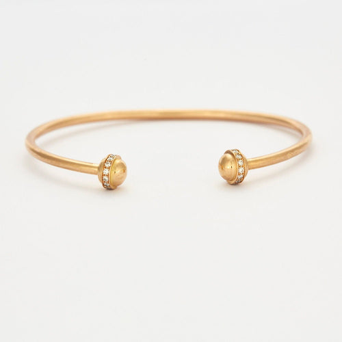 Bracelet Bracelet jonc ouvert or rose diamants 58 Facettes