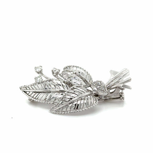 Broche Broche Feuillage Or Blanc - Diamants 58 Facettes RÉF 2053/13