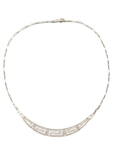 Collier Parure or gris diamants 58 Facettes