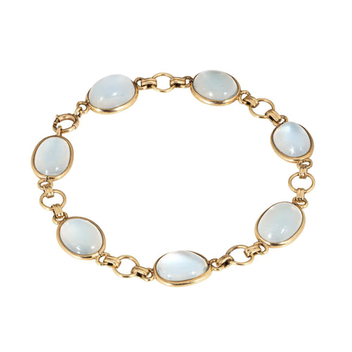 Bracelet Bracelet Art Déco en or jaune et pierre de lune vintage 58 Facettes G13726