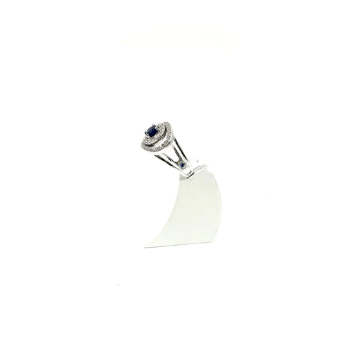 Bague 56 Bague or blanc, saphir et diamants 58 Facettes Z15B51758