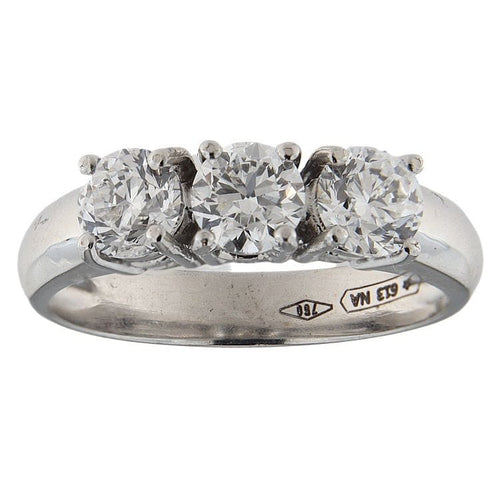 Bague Bague trilogie en or blanc avec diamants certifiés GIA de 1,50 ct 58 Facettes G3827