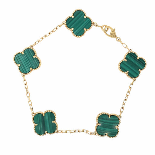 Bracelet Alhambra Green Malachite Gold Bracelet 58 Facettes