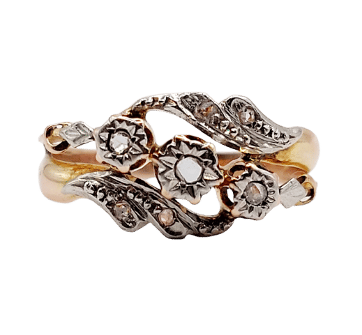 Bague 51 Bague or rose, diamants taille rose (circa 1900) tourbillon 58 Facettes A06288