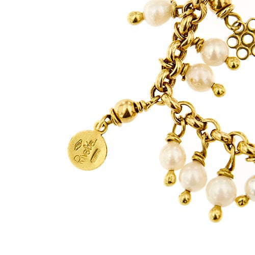 Collier Collier avec fleur en émail et breloques 58 Facettes 37280