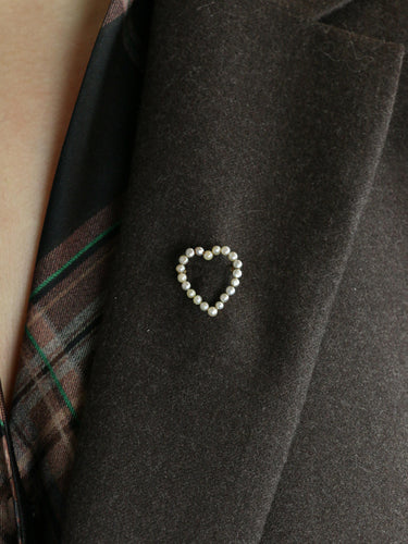 Broche Broche ancienne coeur perles fines or jaune 58 Facettes 1102.5