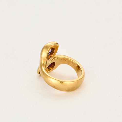 Bague 45 Bague Toi & Moi or jaune et améthystes 58 Facettes LAV1659