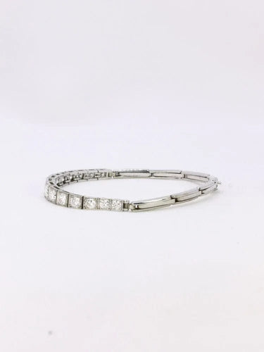 Bracelet Bracelet ligne diamants or blanc platine 58 Facettes J437