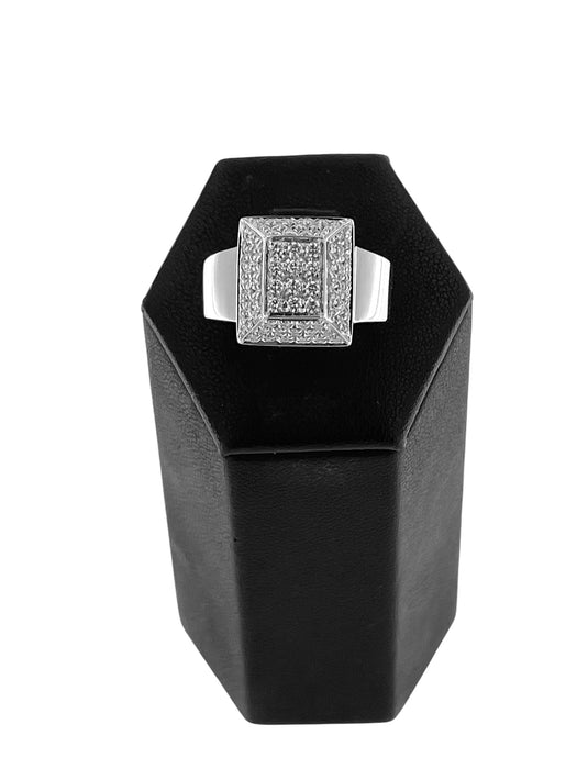 Bague 56 Bague mode en or blanc certifiée HRD avec diamants 58 Facettes