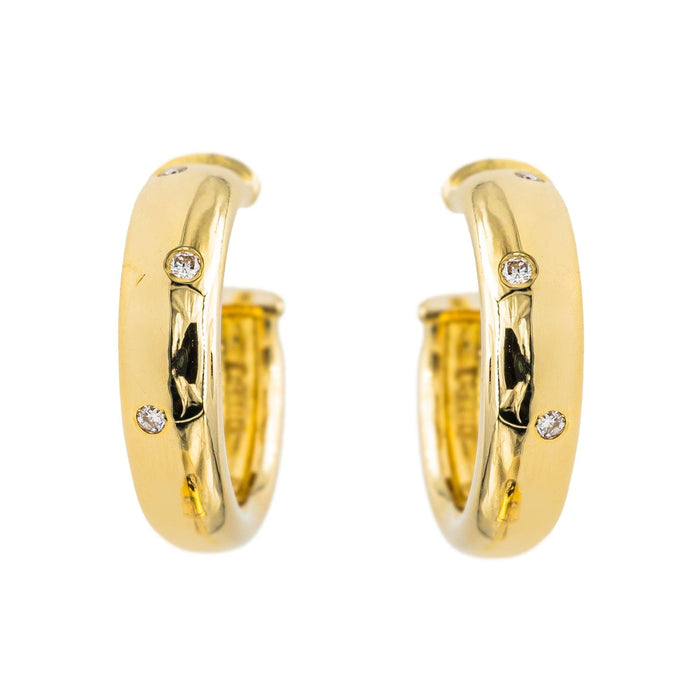 Boucles d'oreilles Boucles d'oreilles Demi-créoles Or jaune Diamant 58 Facettes 3622022CN