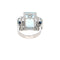 Bague 55 Bague Art Déco en Or Saphir Diamant Aigue-Marine 12 Carats 58 Facettes