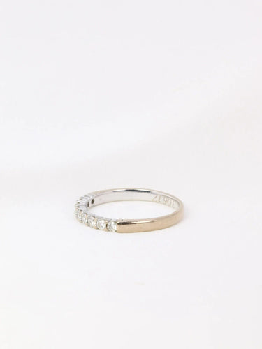 Bague 54 Demi-Alliance américaine en or blanc et diamants 0,27 ct 58 Facettes J108