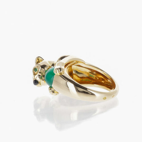 Bague 55 Bague Panthère Cartier Vintage Or Jaune et Chrysoprase 58 Facettes 2.18786