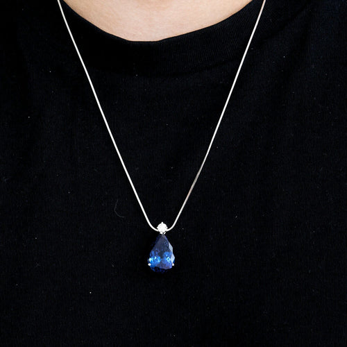 Collier Collier or blanc saphir 58 Facettes LP1107/16