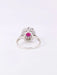 Bague 55 Bague marguerite or blanc rubis ovale diamants 58 Facettes 1023.1