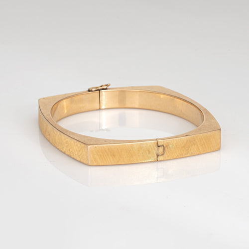 Bracelet Bracelet jonc carré en or jaune des années 60 58 Facettes G13967