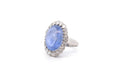 Bague 53 Bague platine saphir cabochon de 17,65 cts et diamants 58 Facettes 26062-24666