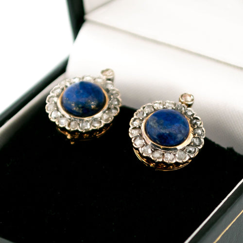 Boucles d'oreilles Boucles d'oreilles en or, diamants et lapis-lazuli 58 Facettes 9A81F6A510C042D1A0371FE9CE305B2E