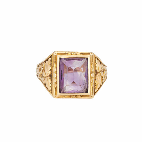 Bague c1943 Bailey Banks Biddle Amethyst Ring Men's Sz 12 Vintage Fine Jewelry 58 Facettes G13599