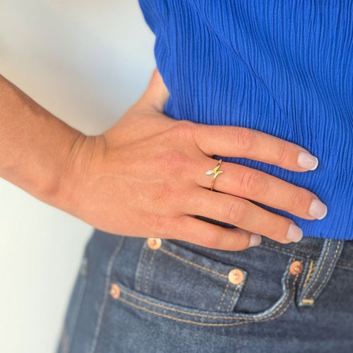 Gold and diamond Snake Ring 