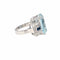 Bague 55 Bague Art Déco en Or Saphir Diamant Aigue-Marine 12 Carats 58 Facettes