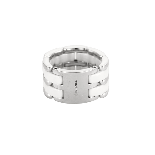 Bague 56 BAGUE CHANEL ULTRA, OR BLANC ET CERAMIQUE. 58 Facettes BO/240008//