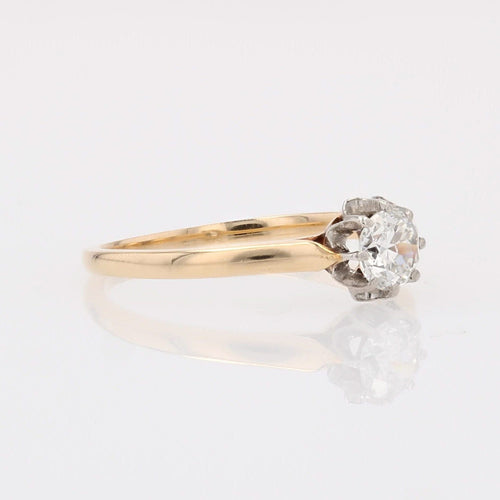 Bague 47 Bague solitaire ancienne or jaune diamant 58 Facettes 25-072B