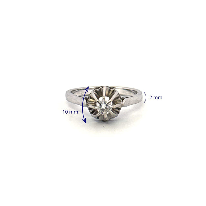 Bague 49 Solitaire or blanc diamant 58 Facettes 4-GS30898-06