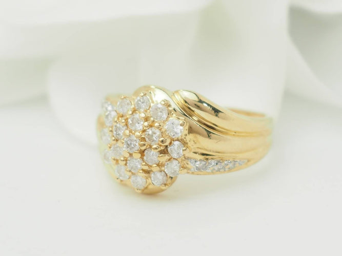Bague 52 Bague en or jaune pavage de diamants 58 Facettes 33391