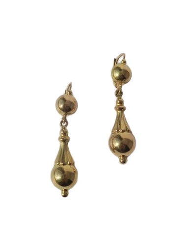 Boucles d'oreilles Boucles d’oreilles dormeuses pendantes deux ors XIXe 58 Facettes