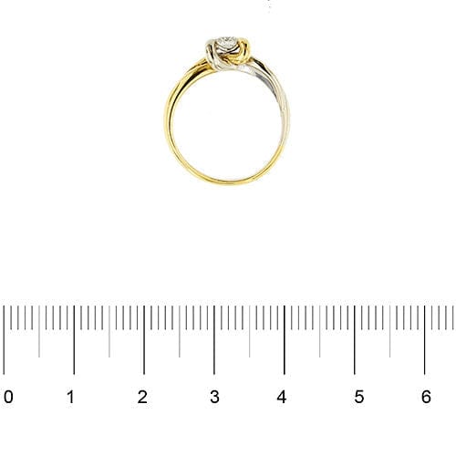 Bague 56 Bague solitaire deux ors avec diamant de 0,28 ct 58 Facettes 36725