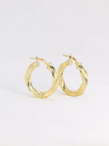 Boucles d'oreilles Créoles torsadées vintage or 58 Facettes J274