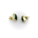 Boucles d'oreilles clous pyramidaux en malachite signature dorés 58 Facettes