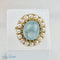Bague 53.5 Bague vintage extravagante en or 585, ornée d'aigue-marine et de perles 58 Facettes 1996