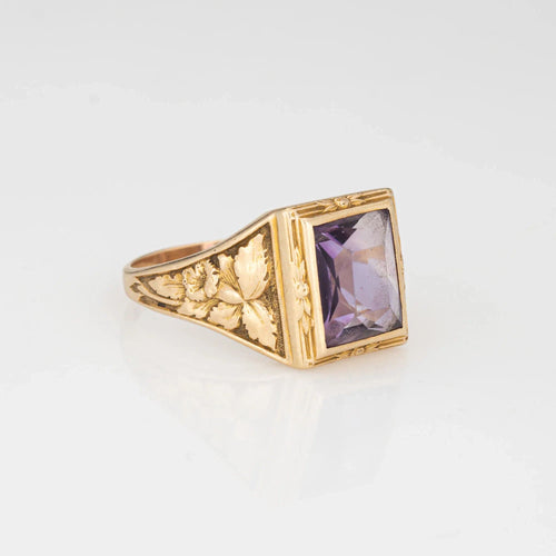 Bague c1943 Bailey Banks Biddle Amethyst Ring Men's Sz 12 Vintage Fine Jewelry 58 Facettes G13599