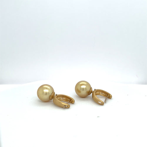 Boucles d'oreilles Boucles d'oreilles en perles couleur champagne or brossé, 58 Facettes