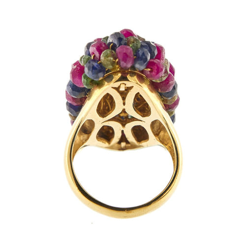 Bague 57 Bague avec rubis, saphirs et émeraudes 58 Facettes 34063