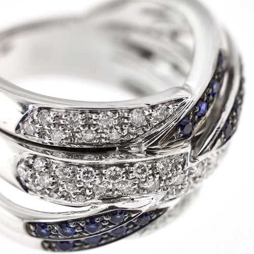 Bague 57 Bague bandeau diamants et saphirs 58 Facettes 24509