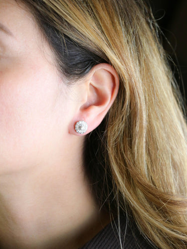 Boucles d'oreilles Boucles d'oreilles marguerite diamants taille ancienne 58 Facettes 1220.2